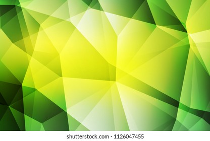 Light Green, Yellow vector shining triangular cover. Colorful illustration in polygonal style with gradient. Triangular pattern for your design.