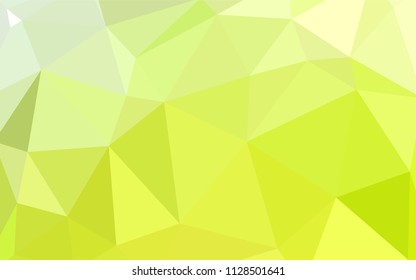 Light Green, Yellow vector shining triangular cover. Geometric illustration in Origami style with gradient.  Polygonal design for your web site.