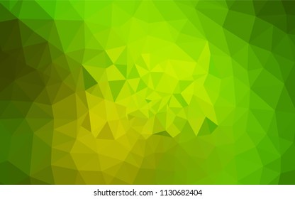 Light Green, Yellow vector shining triangular cover. Polygonal abstract illustration with gradient. Completely new template for your banner.