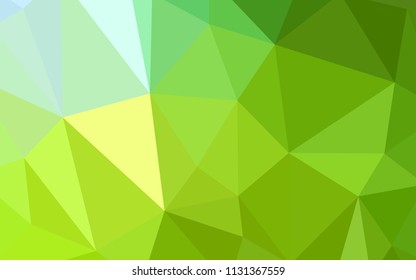 Light Green, Yellow vector shining triangular backdrop. Colorful abstract illustration with triangles. Completely new template for your banner.