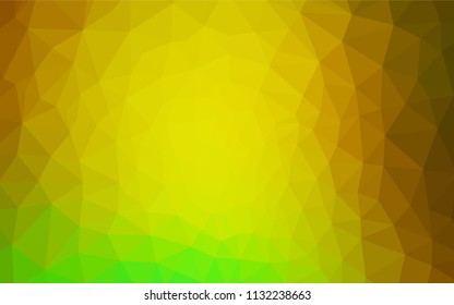 Light Green, Yellow vector shining triangular cover. Shining colorful illustration with triangles. A completely new design for your leaflet.