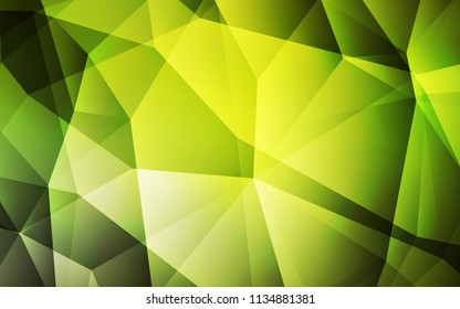 Light Green, Yellow vector shining triangular cover. Colorful abstract illustration with triangles. Template for cell phone's backgrounds.