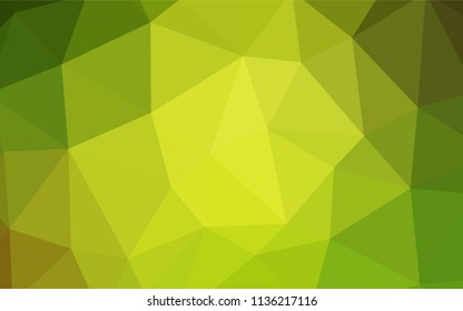 Light Green, Yellow vector shining triangular layout. A sample with polygonal shapes. Pattern for a brand book's backdrop.