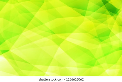 Light Green, Yellow vector shining triangular layout. Shining polygonal illustration, which consist of triangles. Textured pattern for your backgrounds.