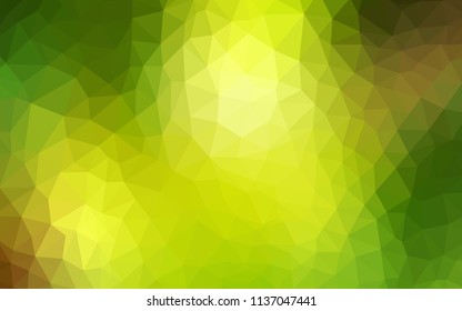 Light Green, Yellow vector shining triangular cover. Elegant bright polygonal illustration with gradient. Best triangular design for your business.