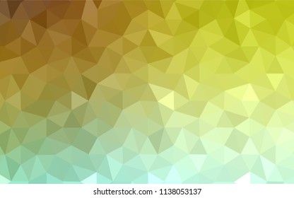 Light Green, Yellow vector shining triangular backdrop. A sample with polygonal shapes. Template for cell phone's backgrounds.