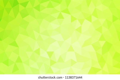 Light Green, Yellow vector shining triangular backdrop. Creative illustration in halftone style with triangles. Template for cell phone's backgrounds.