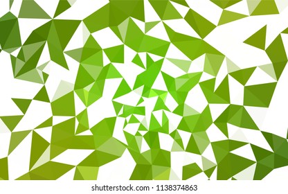 Light Green, Yellow vector shining triangular backdrop. Shining polygonal illustration, which consist of triangles. Best triangular design for your business.