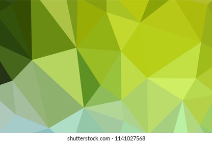 Light Green, Yellow vector shining triangular cover. Glitter abstract illustration with an elegant triangles. Textured pattern for your backgrounds.