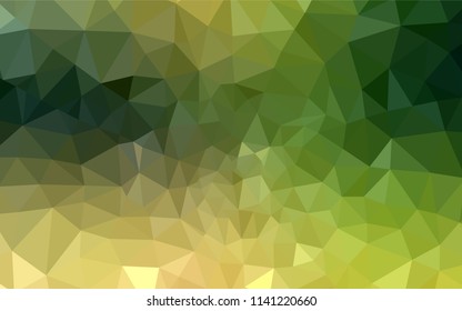 Light Green, Yellow vector shining triangular layout. Elegant bright polygonal illustration with gradient. New template for your brand book.