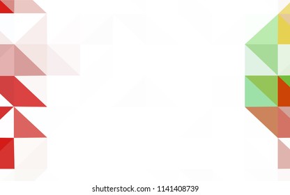 Light Green, Yellow vector shining triangular cover. Shining polygonal illustration, which consist of triangles. Completely new template for your banner.