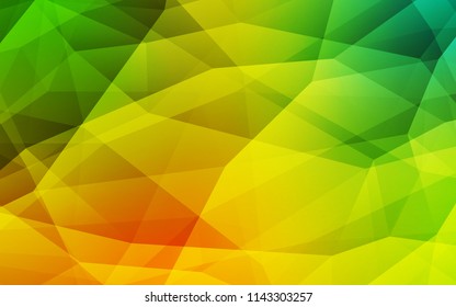Light Green, Yellow vector shining triangular layout. Triangular geometric sample with gradient.  A completely new design for your leaflet.