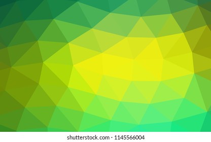 Light Green, Yellow vector shining hexagonal shining triangular. An elegant bright illustration with gradient. The textured pattern can be used for background.