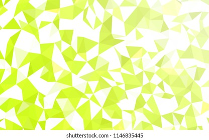 Light Green, Yellow vector shining triangular cover. Shining polygonal illustration, which consist of triangles. Textured pattern for your backgrounds.
