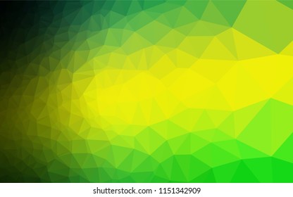 Light Green, Yellow vector shining hexagonal pattern. An elegant bright illustration with gradient. The polygonal design can be used for your web site.