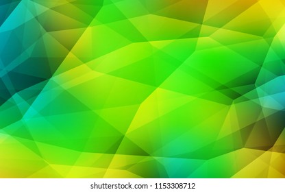 Light Green, Yellow vector shining triangular cover. Modern abstract illustration with triangles. Polygonal design for your web site.