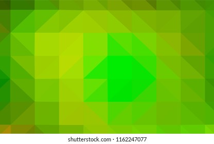 Light Green, Yellow vector shining triangular backdrop. Creative geometric illustration in Origami style with gradient. Template for cell phone's backgrounds.