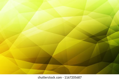 Light Green, Yellow vector shining triangular layout. Polygonal abstract illustration with gradient. Completely new template for your banner.