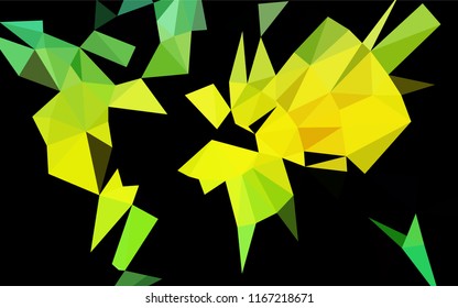 Light Green, Yellow vector shining hexagonal background. Triangular geometric sample with gradient.  A completely new template for your business design.