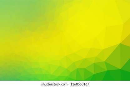 Light Green, Yellow vector shining hexagonal background. Glitter abstract illustration with an elegant design. The best triangular design for your business.