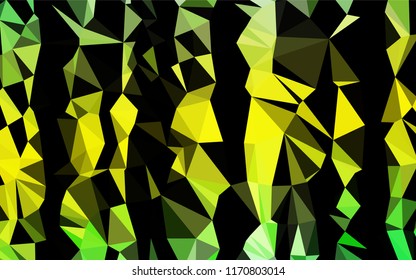 Light Green, Yellow vector shining hexagonal template. Geometric illustration in low poly style with gradient.  The polygonal design can be used for your web site.