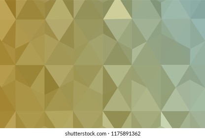 Light Green, Yellow vector shining triangular backdrop. Geometric illustration in Origami style with gradient.  A new texture for your web site.