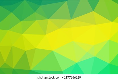 Light Green, Yellow vector shining hexagonal pattern. Triangular geometric sample with gradient.  The textured pattern can be used for background.