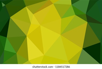 Light Green, Yellow vector shining triangular layout. Glitter abstract illustration with an elegant triangles. A new texture for your web site.