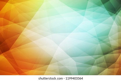 Light Green, Yellow vector shining triangular cover. Creative illustration in halftone style with triangles. New template for your brand book.