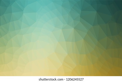 Light Green, Yellow vector shining hexagonal background. Creative geometric illustration in Origami style with gradient. Brand new design for your business.