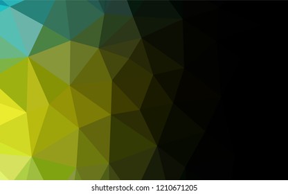 Light Green, Yellow vector shining hexagonal pattern. Triangular geometric sample with gradient.  The elegant pattern can be used as part of a brand book.