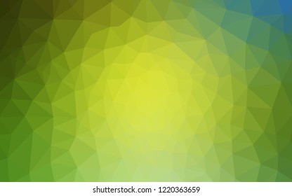 Light Green, Yellow vector shining triangular layout. Polygonal abstract illustration with gradient. Brand new style for your business design.
