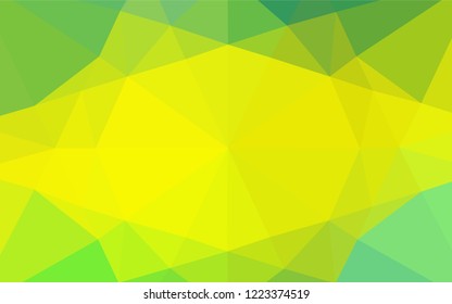 Light Green, Yellow vector shining hexagonal template. A vague abstract illustration with gradient. The polygonal design can be used for your web site.
