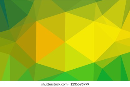 Light Green, Yellow vector shining hexagonal template. A sample with polygonal shapes. A completely new template for your business design.