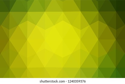 Light Green, Yellow vector shining triangular layout. Creative geometric illustration in Origami style with gradient. Brand new design for your business.