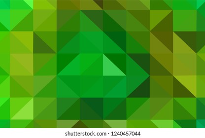 Light Green, Yellow vector shining triangular backdrop. Creative geometric illustration in Origami style with gradient. Best triangular design for your business.