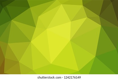 Light Green, Yellow vector shining triangular backdrop. Elegant bright polygonal illustration with gradient. Pattern for a brand book's backdrop.