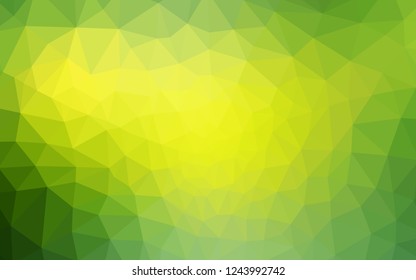 Light Green, Yellow vector shining triangular layout. Triangular geometric sample with gradient.  A new texture for your web site.