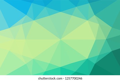 Light Green, Yellow vector shining hexagonal background. Glitter abstract illustration with an elegant design. The best triangular design for your business.