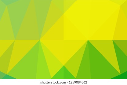 Light Green, Yellow vector shining hexagonal template. Shining illustration, which consist of triangles. A new texture for your design.
