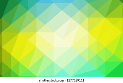 Light Green, Yellow vector shining triangular pattern. A vague abstract illustration with gradient. Polygonal design for your web site.