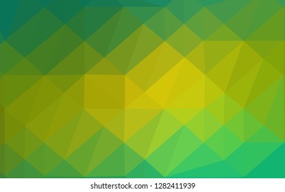 Light Green, Yellow vector shining triangular background. Geometric illustration in Origami style with gradient. Template for your brand book.