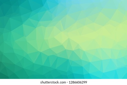 Light Green, Yellow vector shining triangular template. Shining illustration, which consist of triangles. Completely new template for your business design.