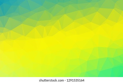 Light Green, Yellow vector shining triangular template. Shining illustration, which consist of triangles. New texture for your design.