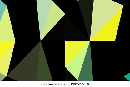 Light Green, Yellow vector shining hexagonal pattern. Creative geometric illustration in Origami style with gradient. Brand new style for your business design.