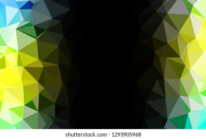 Light Green, Yellow vector shining triangular template. A vague abstract illustration with gradient. Brand new design for your business.