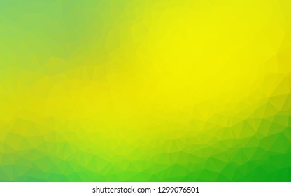 Light Green, Yellow vector shining triangular background. Brand new colorful illustration in with gradient. Triangular pattern for your business design.