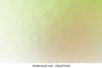 Light Green, Yellow vector shining triangular pattern. A vague abstract illustration with gradient. Brand new design for your business.