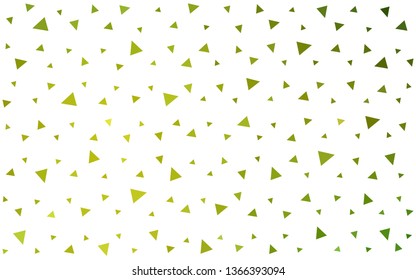 Light Green, Yellow vector  shining triangular backdrop. Modern abstract illustration with triangles. Textured pattern for your backgrounds.