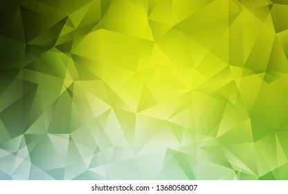 Light Green, Yellow vector shining triangular layout. Creative geometric illustration in Origami style with gradient. New template for your brand book.
